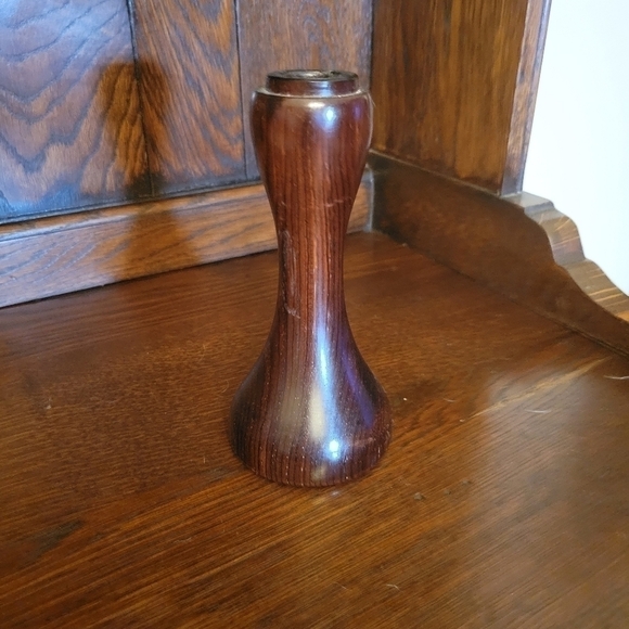 COPY - Vintage mid century modern wooden candle stick holder. - Picture 2 of 6